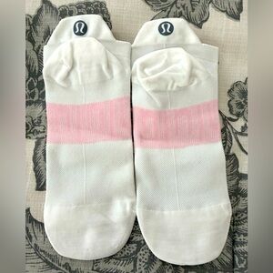 Lululemon Power Stride Tab Socks White Pink Medium